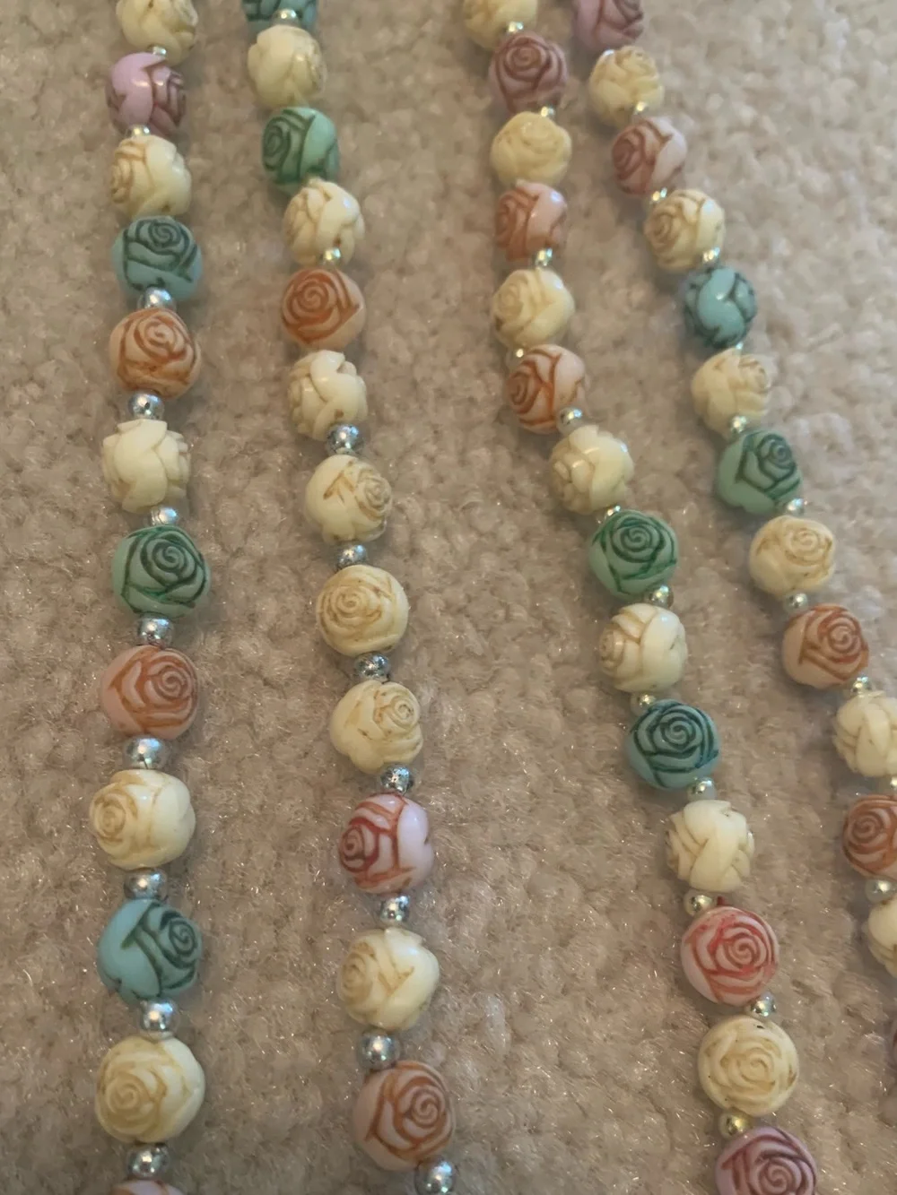 Lot of 5 Vintage Beaded Necklaces Artsy Boho Plastic Gemstone Fashion Jewelry